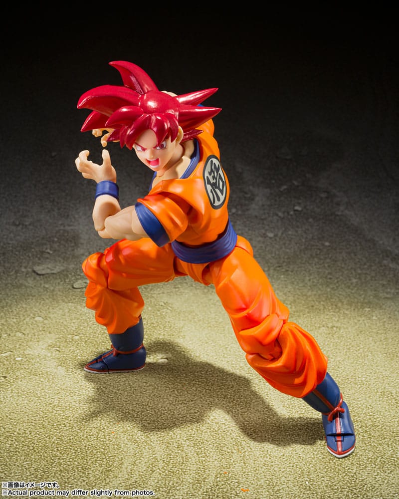 Dragon Ball Super S.H. Figuarts Actionfigur Super Saiyan God Son Goku Saiyan God Instilled with the light of Reighteous Hearts 14 cm