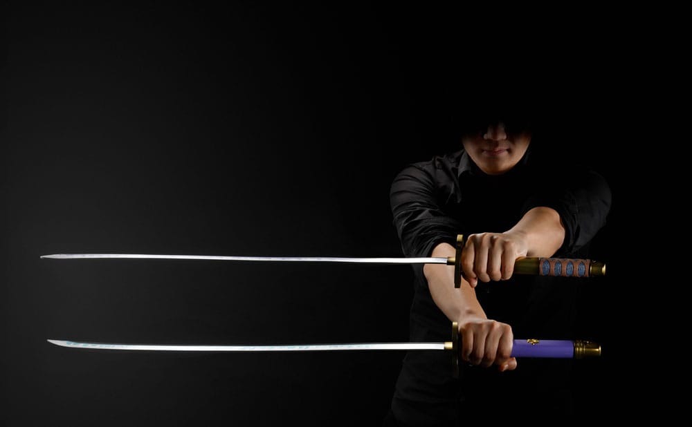 One Piece Proplica Repliken 1/1 Roronoa Zorro Three Sword Style Schwerter Set 95 cm