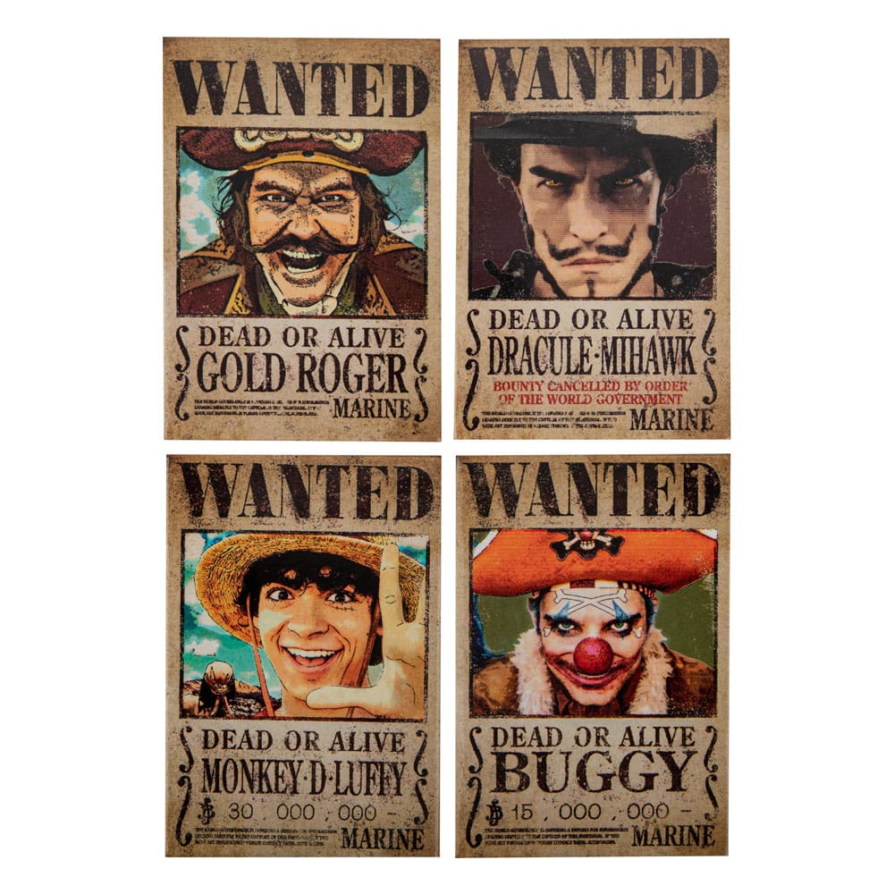 One Piece Magnet 4er-Pack Wanted