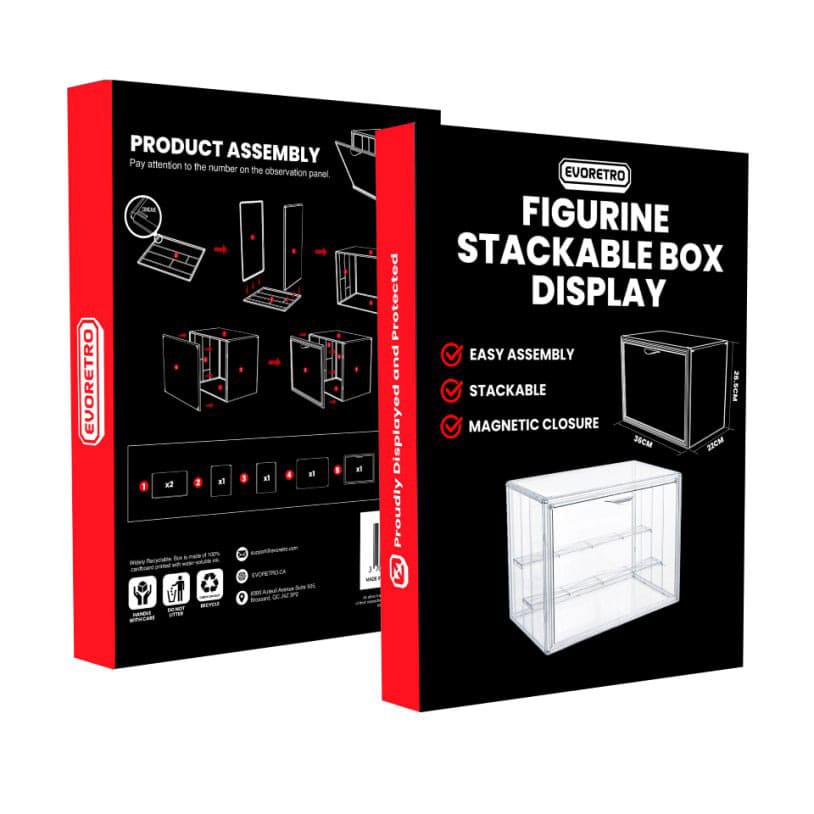 Evoretro Box Display Case für Figuren Stapelbar      