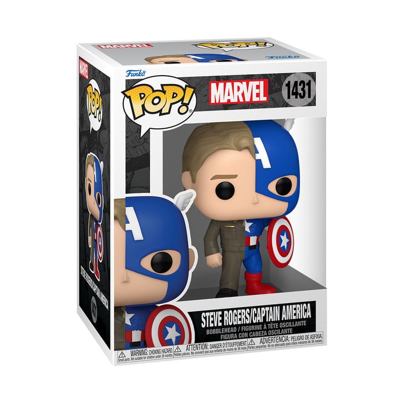 Marvel POP! Vinyl Figur Split- Captain A/Steve R 9 cm