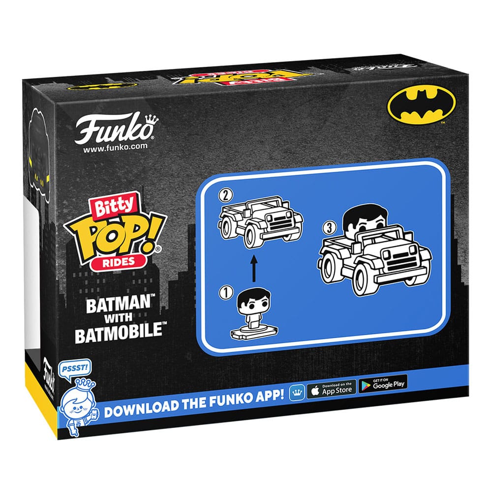 DC Comics Bitty POP! Rides Vinyl Figur Batman w/Batmobile 2,5 cm