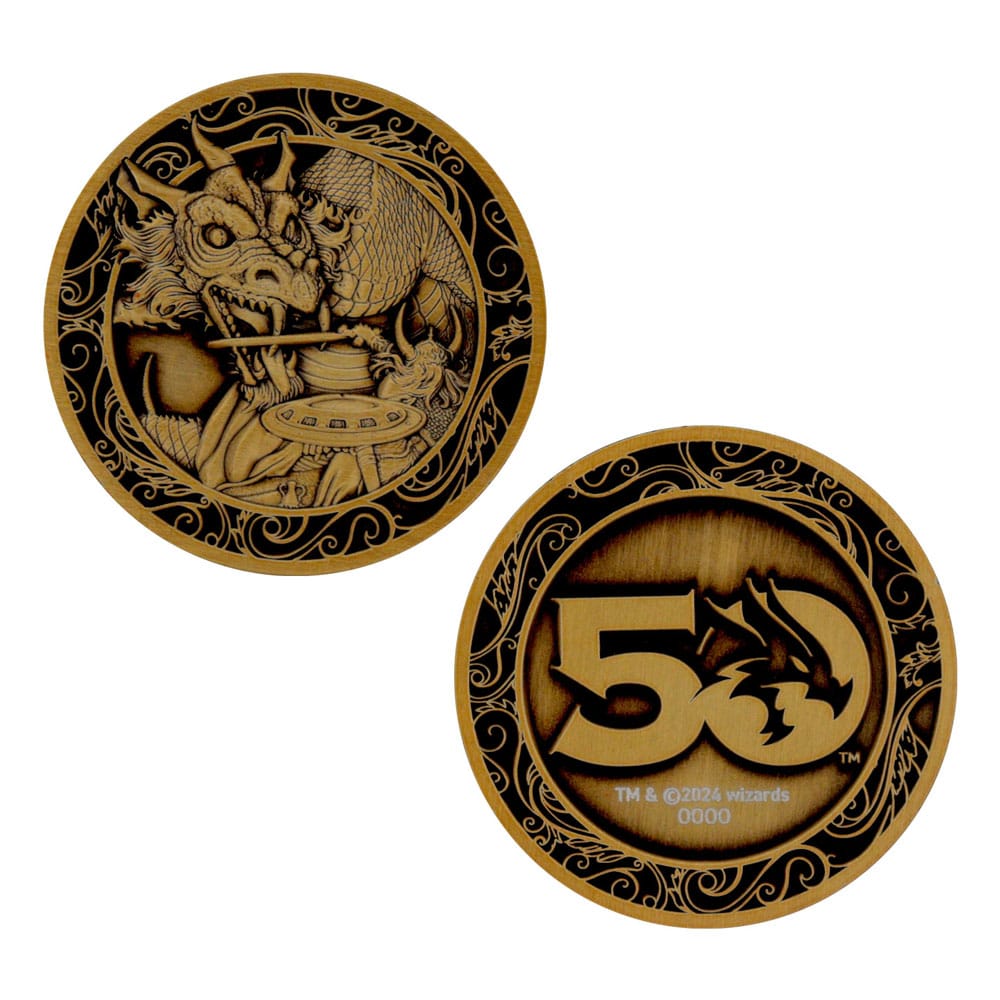 Dungeons & Dragons Sammelmünze 50th Anniversary Antique Gold Edition 4 cm