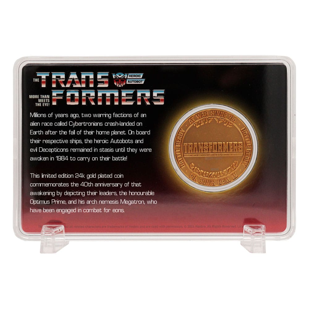 Transformers Sammelmünze 40th Anniversary 24k Gold Plated Edition 4 cm