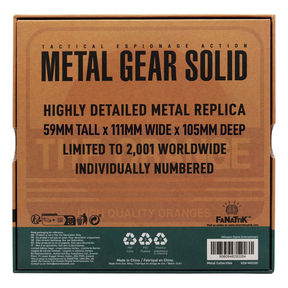 Metal Gear Solid 2 Replik Cardboard Box