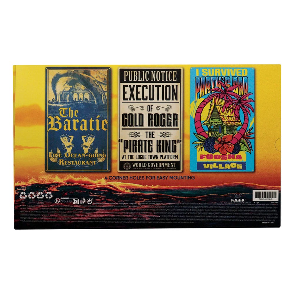 One Piece Blechschilder 3er Set