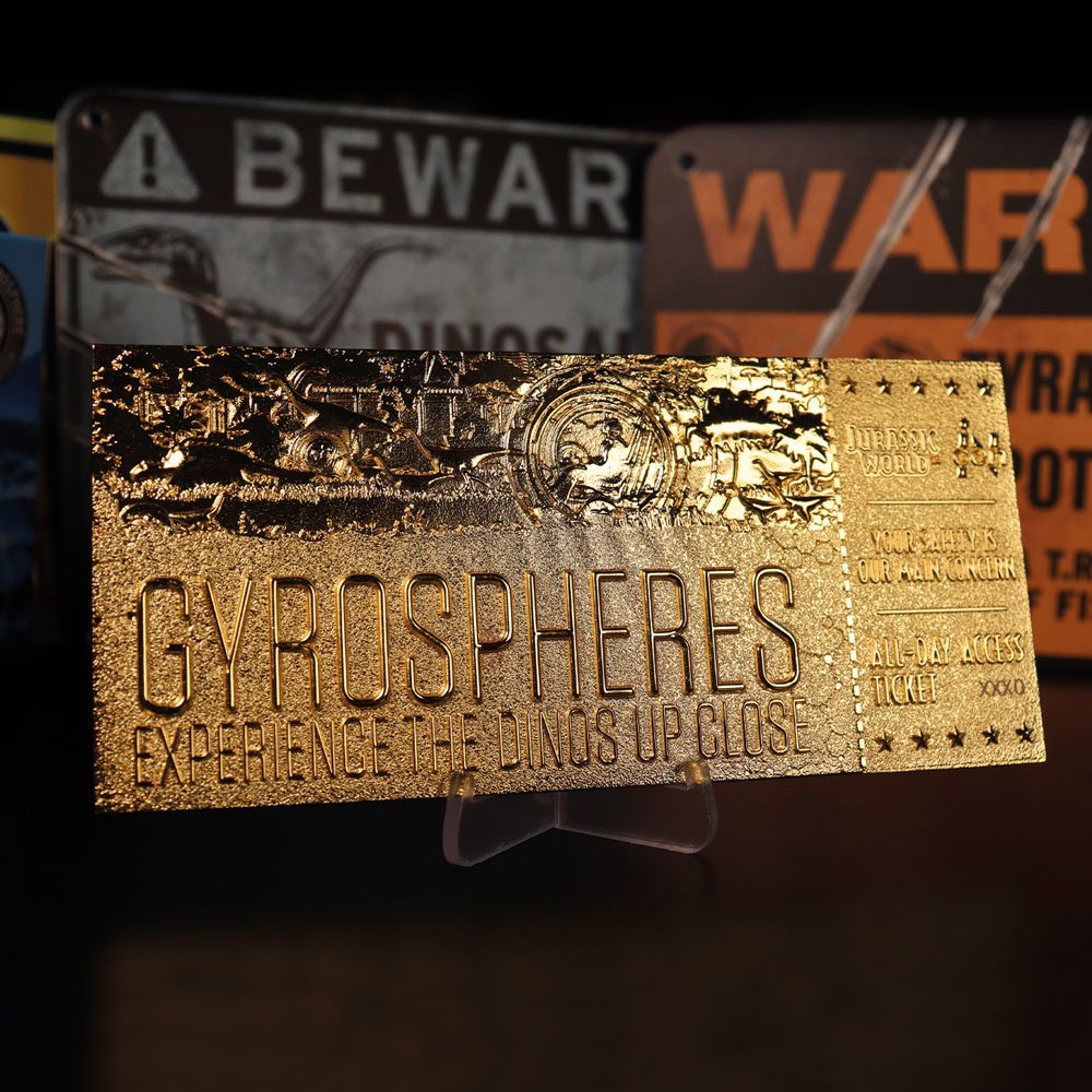 Jurassic World Replik Gyrosphere Collectible Ticket (vergoldet)