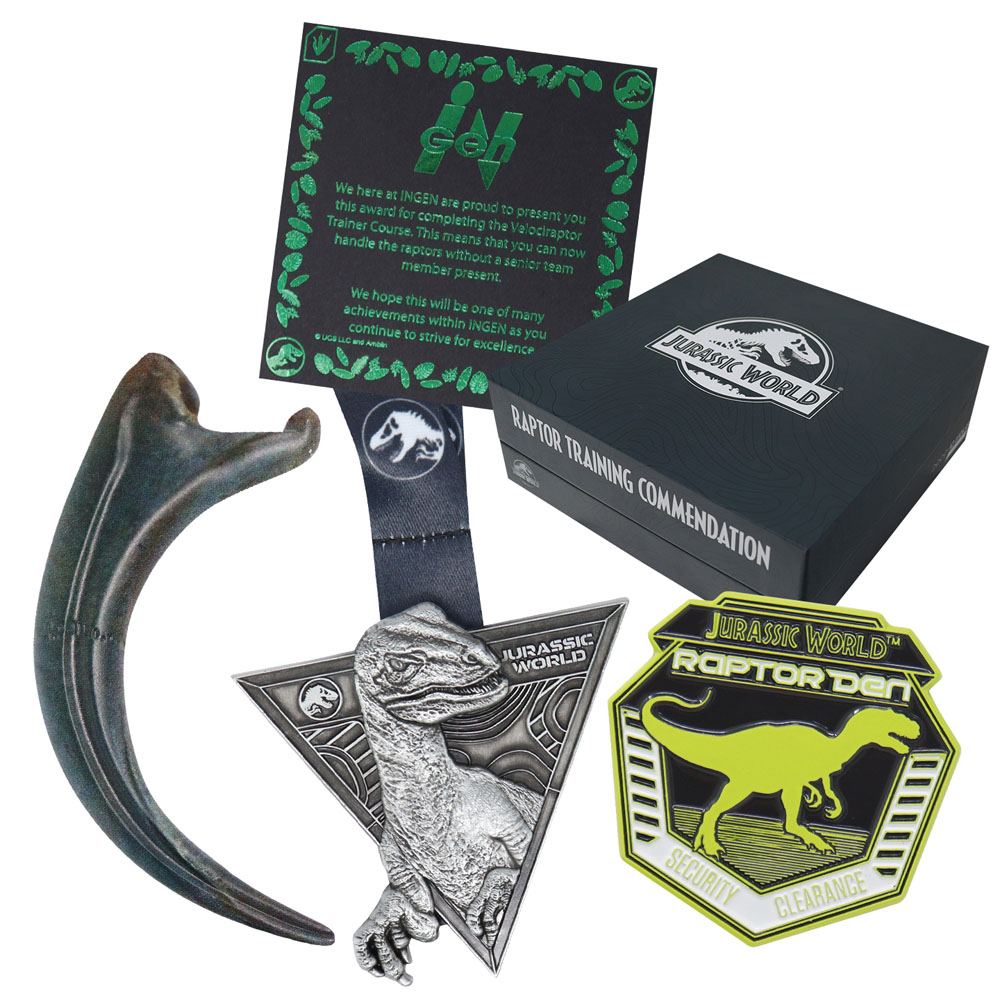 Jurassic World Ansteck-Pin 3er-Pack Raptor Training Commendation Limited Edition