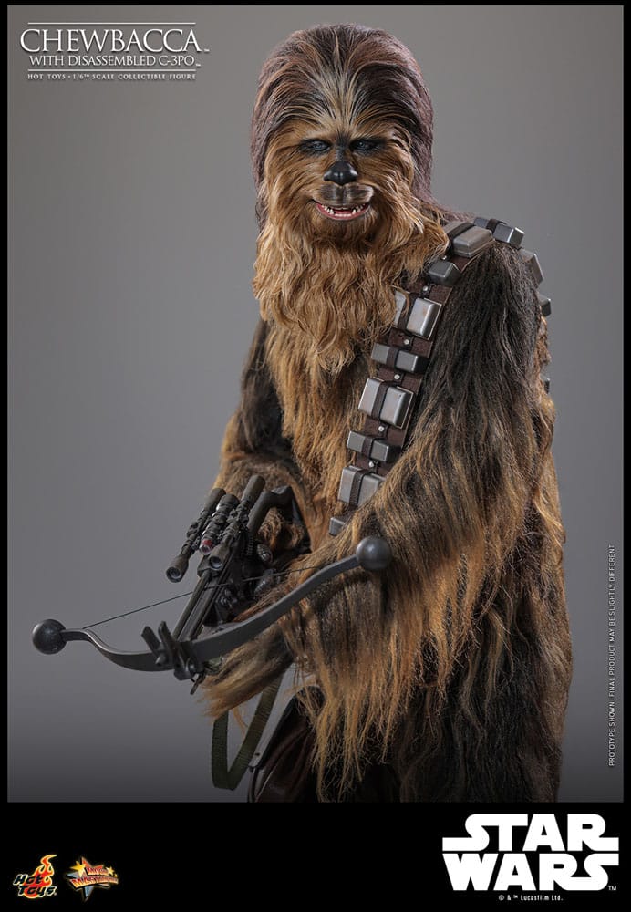Star Wars Episode V Movie Masterpiece Actionfigur 1/6 Chewbacca with Disassembled C-3PO 36 cm