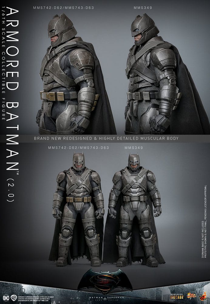 Batman v Superman: Dawn of Justice Movie Masterpiece Actionfigur 1/6 Armored Batman 2.0 33 cm