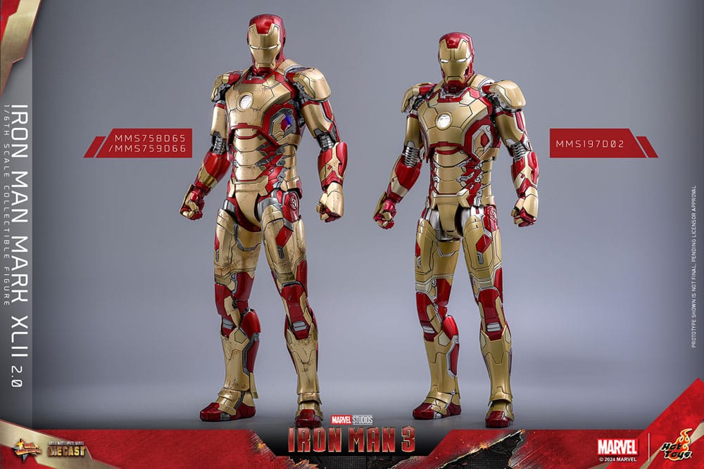Iron Man 3 Movie Masterpiece Diecast Actionfigur 1/6 Iron Man Mark XLII (2.0) 32 cm