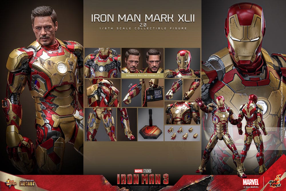 Iron Man 3 Movie Masterpiece Diecast Actionfigur 1/6 Iron Man Mark XLII (2.0) 32 cm