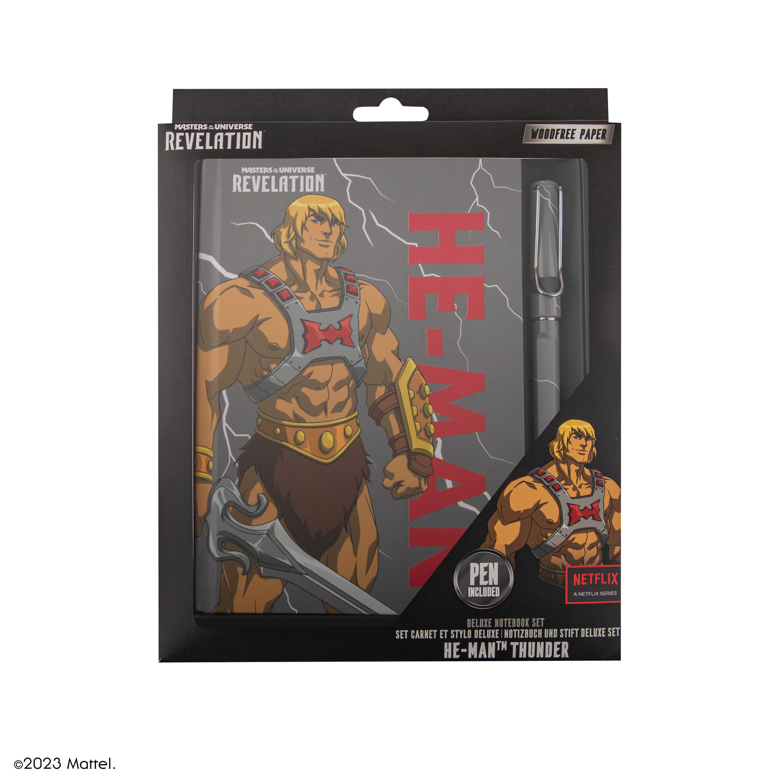 Masters of the Universe - Revelation:  He-Man Thunder Deluxe Notebook Set (Notebook + Stift)