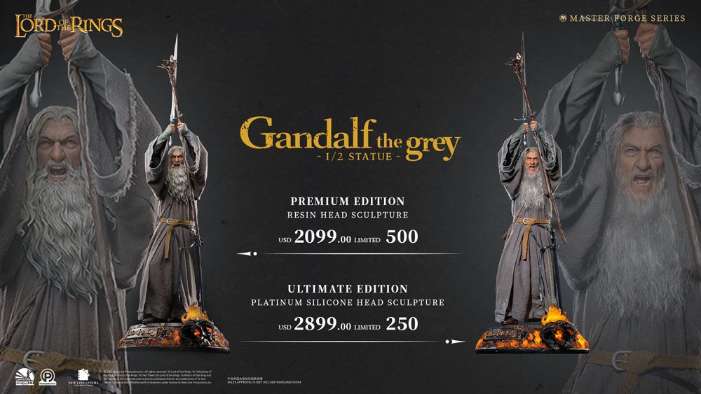 Herr der Ringe Master Forge Series Statue 1/2 Gandalf der Graue Premium Edition 156 cm