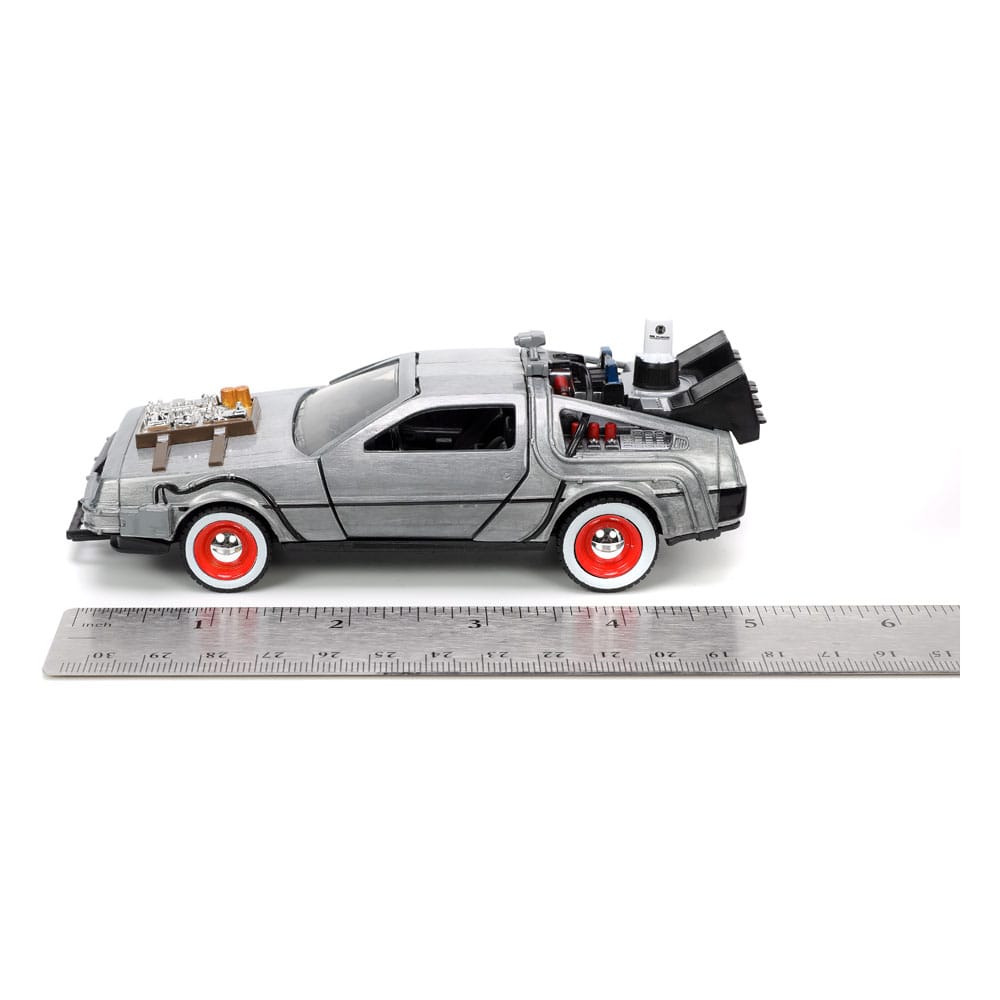 Zurück in die Zukunft III Hollywood Rides Diecast Modell 1/32 DeLorean Time Machine Free Rolling