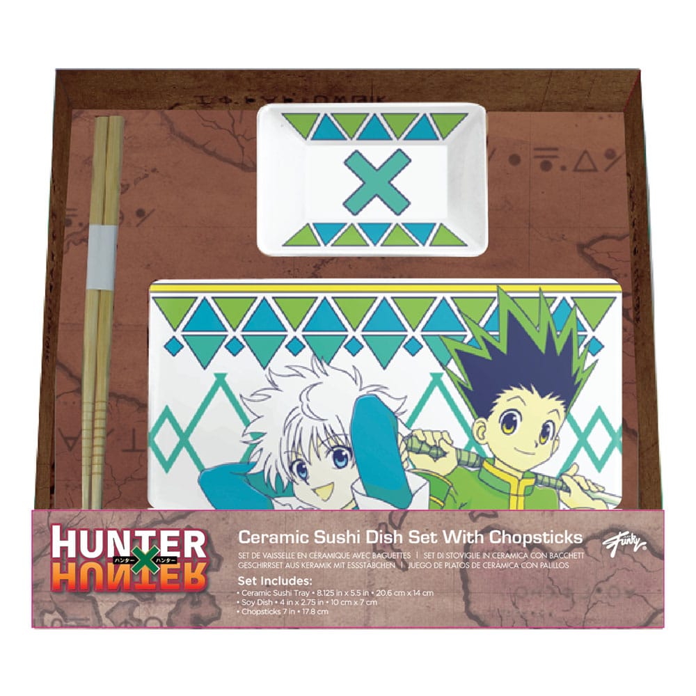 Hunter x Hunter Keramik Sushi Set mit Essstäbchen Gon & Killua