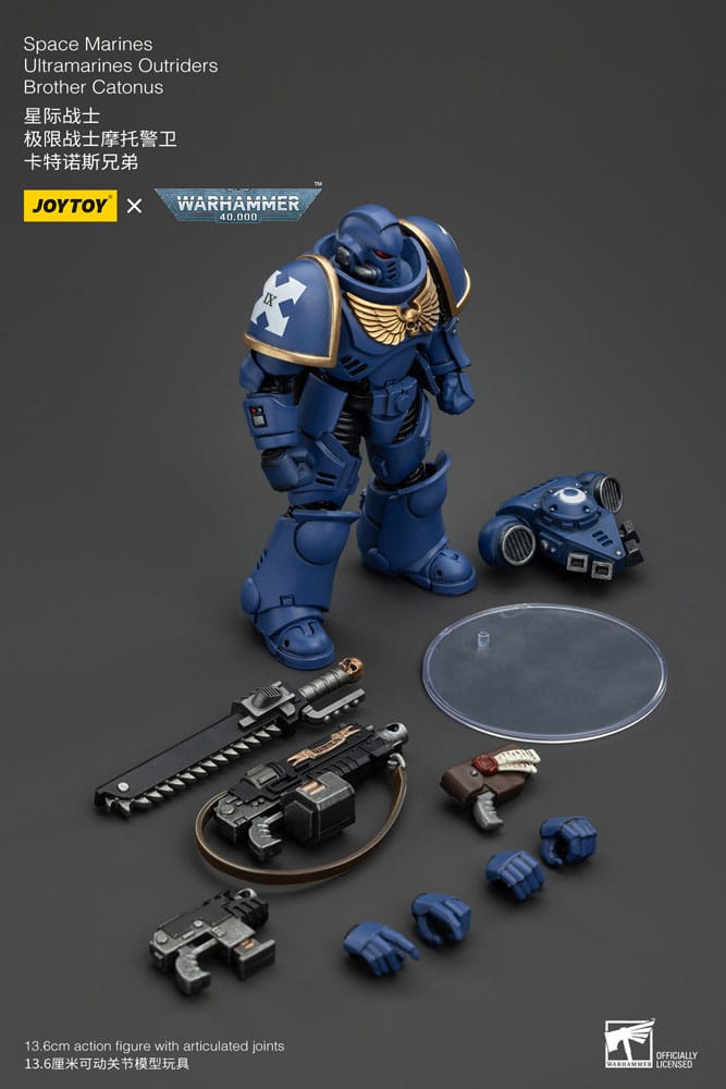 Warhammer 40k Actionfigur 1/18 Space Marines Ultramarines Outriders Brother Catonus 14 cm