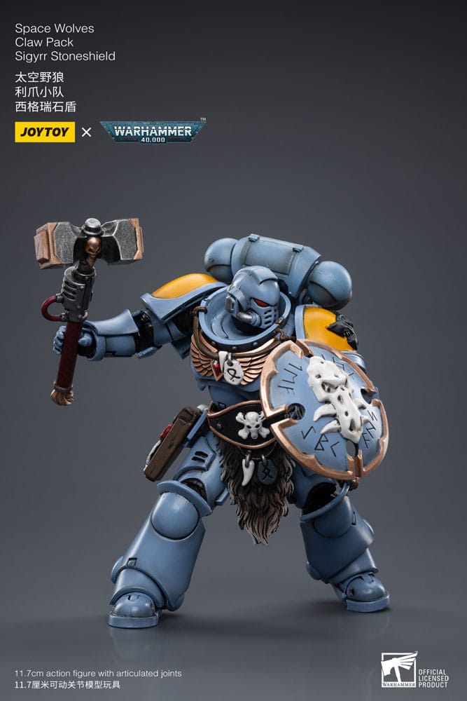 Warhammer 40k Actionfigur 1/18 Space Wolves Claw Pack Sigyrr Stoneshield 12 cm
