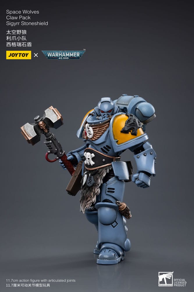 Warhammer 40k Actionfigur 1/18 Space Wolves Claw Pack Sigyrr Stoneshield 12 cm