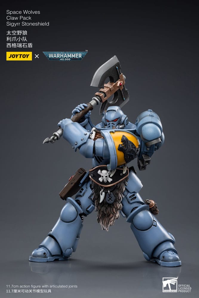 Warhammer 40k Actionfigur 1/18 Space Wolves Claw Pack Sigyrr Stoneshield 12 cm