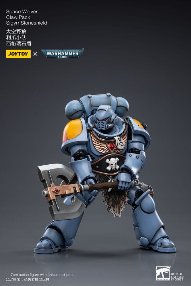 Warhammer 40k Actionfigur 1/18 Space Wolves Claw Pack Sigyrr Stoneshield 12 cm