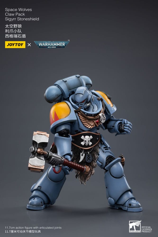 Warhammer 40k Actionfigur 1/18 Space Wolves Claw Pack Sigyrr Stoneshield 12 cm