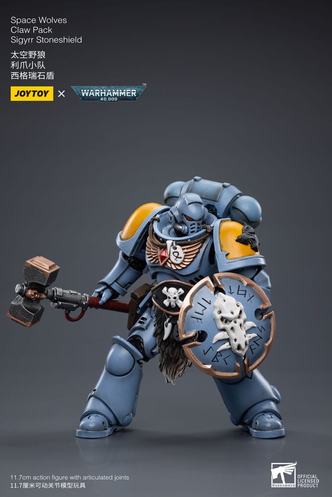 Warhammer 40k Actionfigur 1/18 Space Wolves Claw Pack Sigyrr Stoneshield 12 cm