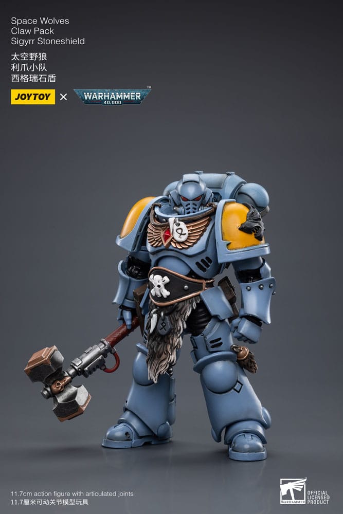 Warhammer 40k Actionfigur 1/18 Space Wolves Claw Pack Sigyrr Stoneshield 12 cm