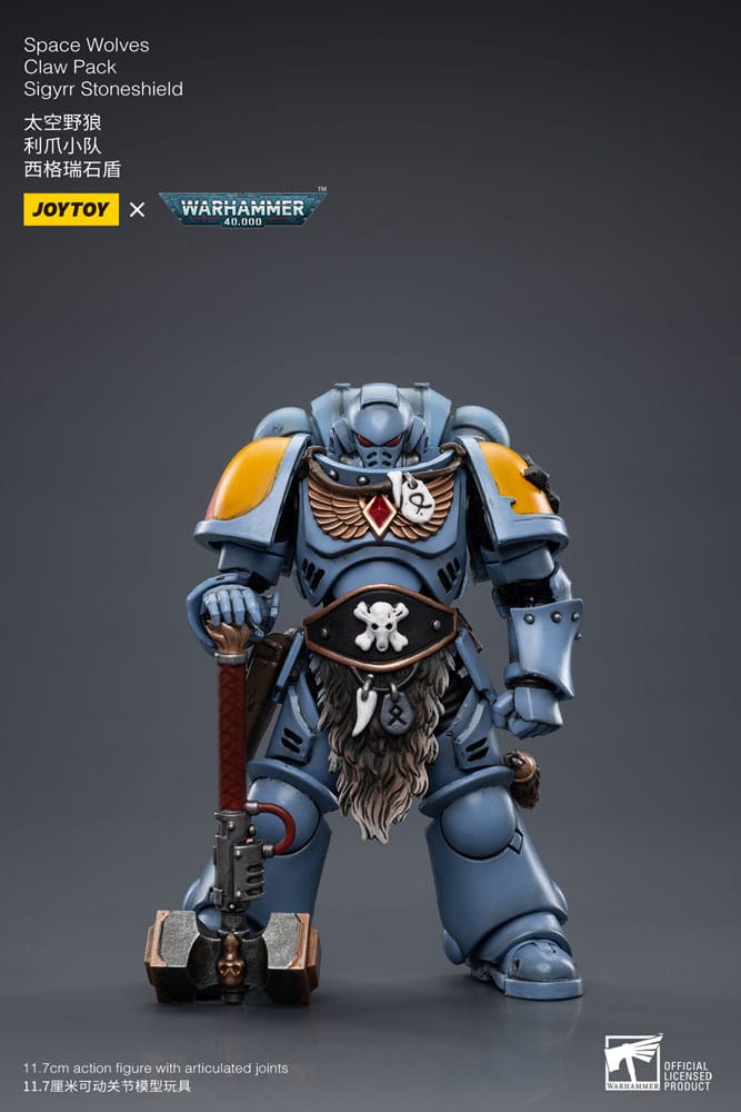 Warhammer 40k Actionfigur 1/18 Space Wolves Claw Pack Sigyrr Stoneshield 12 cm