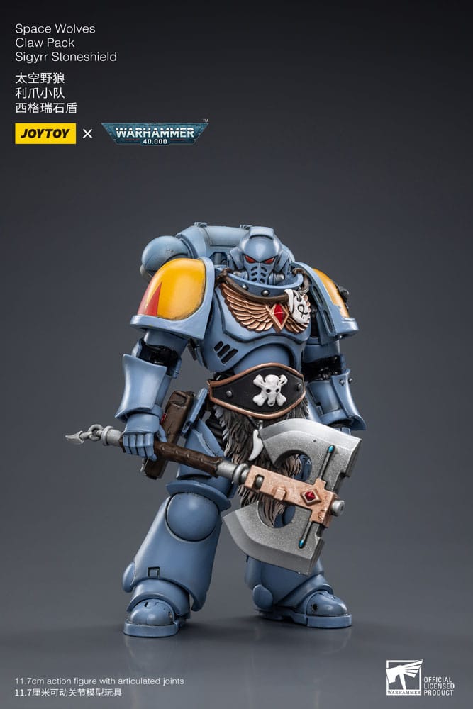 Warhammer 40k Actionfigur 1/18 Space Wolves Claw Pack Sigyrr Stoneshield 12 cm
