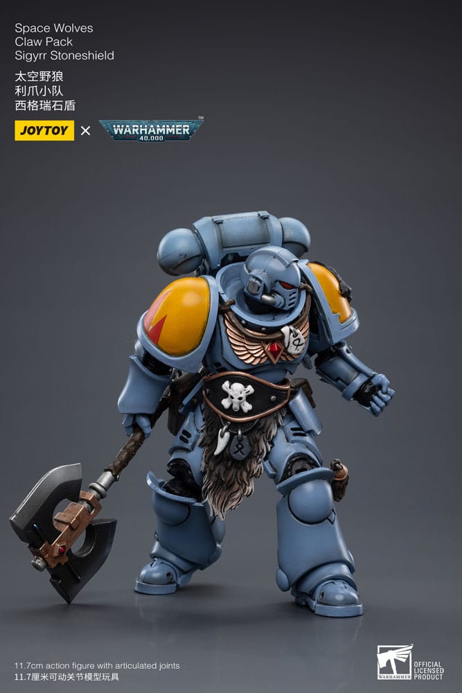 Warhammer 40k Actionfigur 1/18 Space Wolves Claw Pack Sigyrr Stoneshield 12 cm