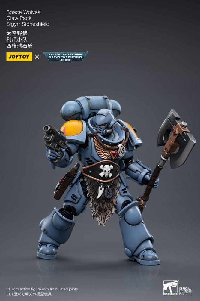 Warhammer 40k Actionfigur 1/18 Space Wolves Claw Pack Sigyrr Stoneshield 12 cm