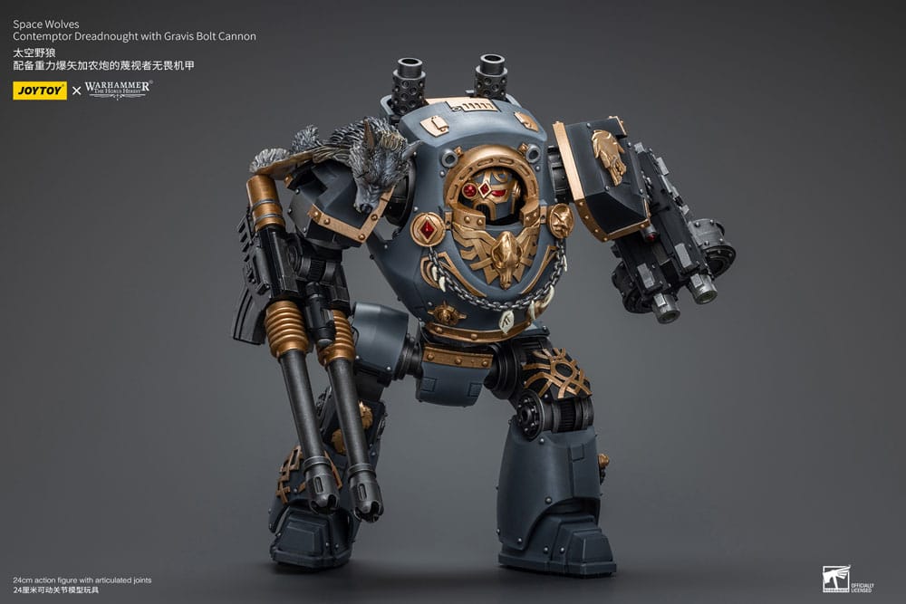 Warhammer The Horus Heresy Actionfigur 1/18 Space Wolves Contemptor Dreadnought with Gravis Bolt Cannon 12 cm