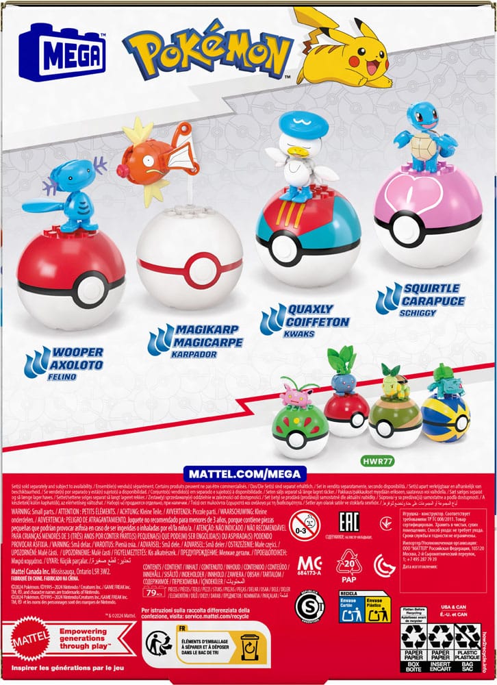 Pokémon MEGA Bauset 4 Wasser-Typ Pokémon Set