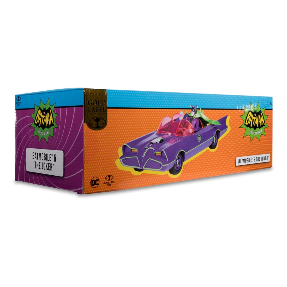 DC Retro Actionfigur und Fahrzeug Batman 66 Batmobil with Joker (Gold Label)