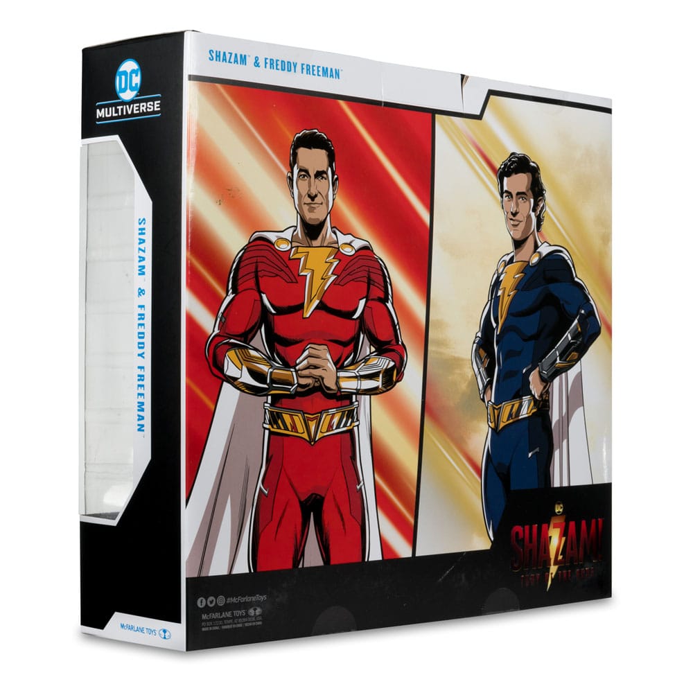 DC Multiverse Actionfiguren 2er-Pack Shazam (Battle Damage) & Freddie Freeman (Gold Label) 18 cm