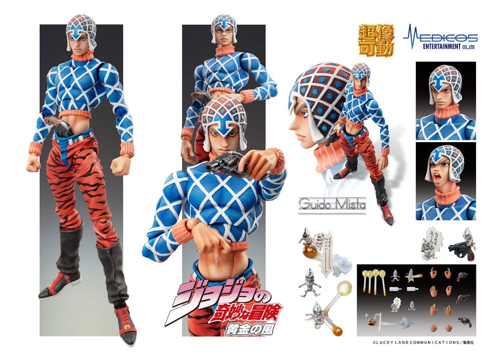 JoJo's Bizarre Adventure Part 5 Statue Legend PVC Statue Chozokado Guido Mista & S P (re-run) 15 cm