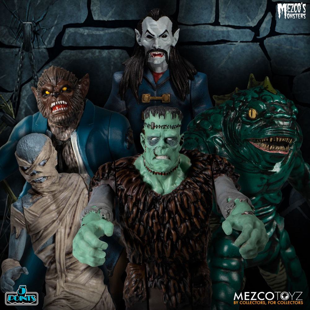 Mezco's Monsters 5 Points Actionfiguren Tower of Fear Deluxe Box Set 9 cm