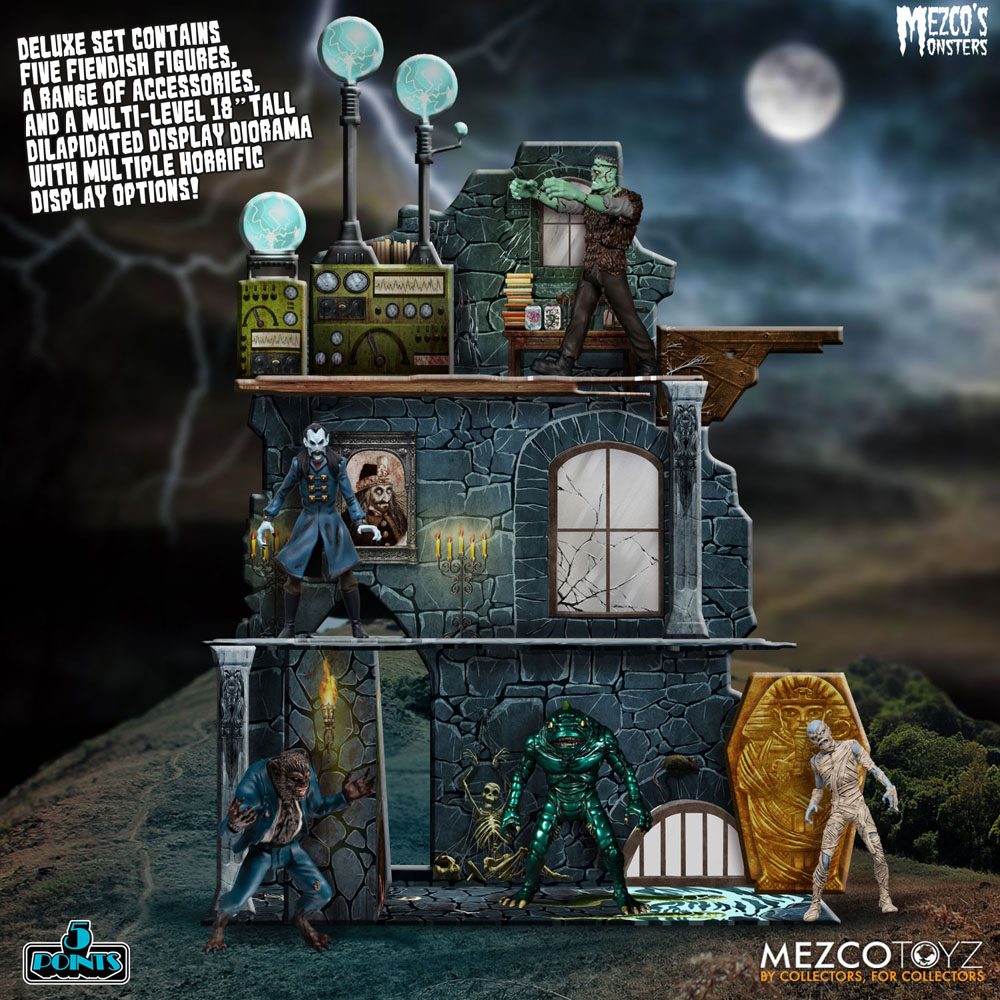 Mezco's Monsters 5 Points Actionfiguren Tower of Fear Deluxe Box Set 9 cm