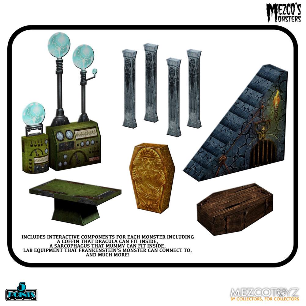 Mezco's Monsters 5 Points Actionfiguren Tower of Fear Deluxe Box Set 9 cm