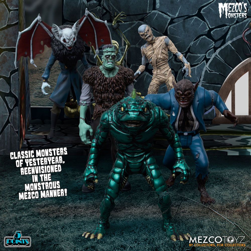 Mezco's Monsters 5 Points Actionfiguren Tower of Fear Deluxe Box Set 9 cm
