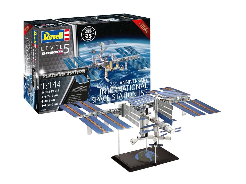 International Space Station ISS Modellbausatz 1/144 25th Anniversary Platinum Edition 74 cm