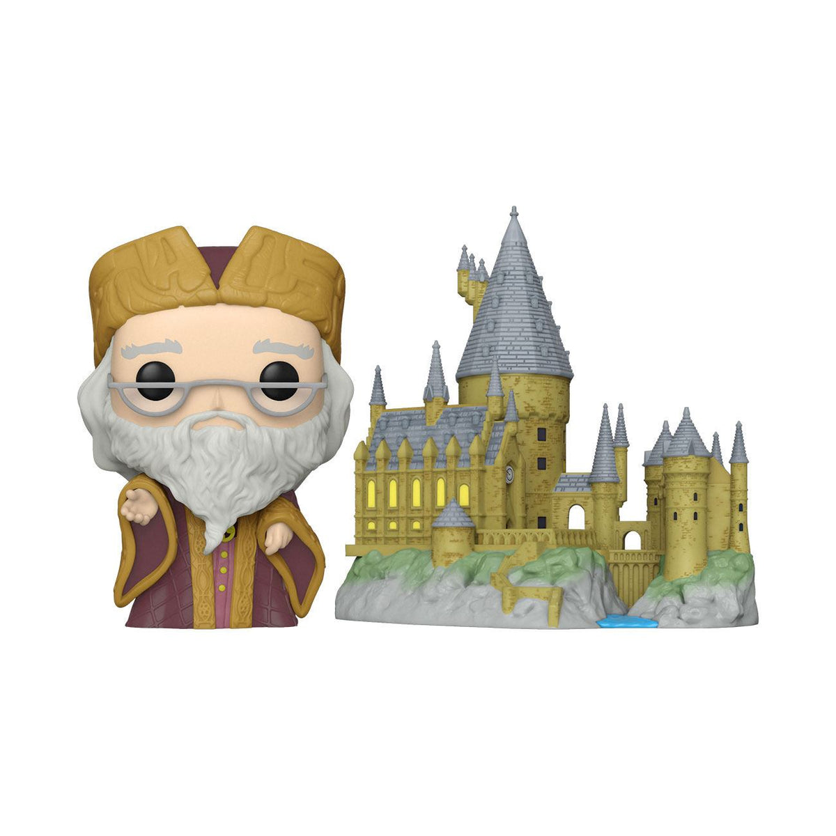 Harry Potter POP! Town Vinyl Figur Dumbledore w/Hogwarts 9 cm