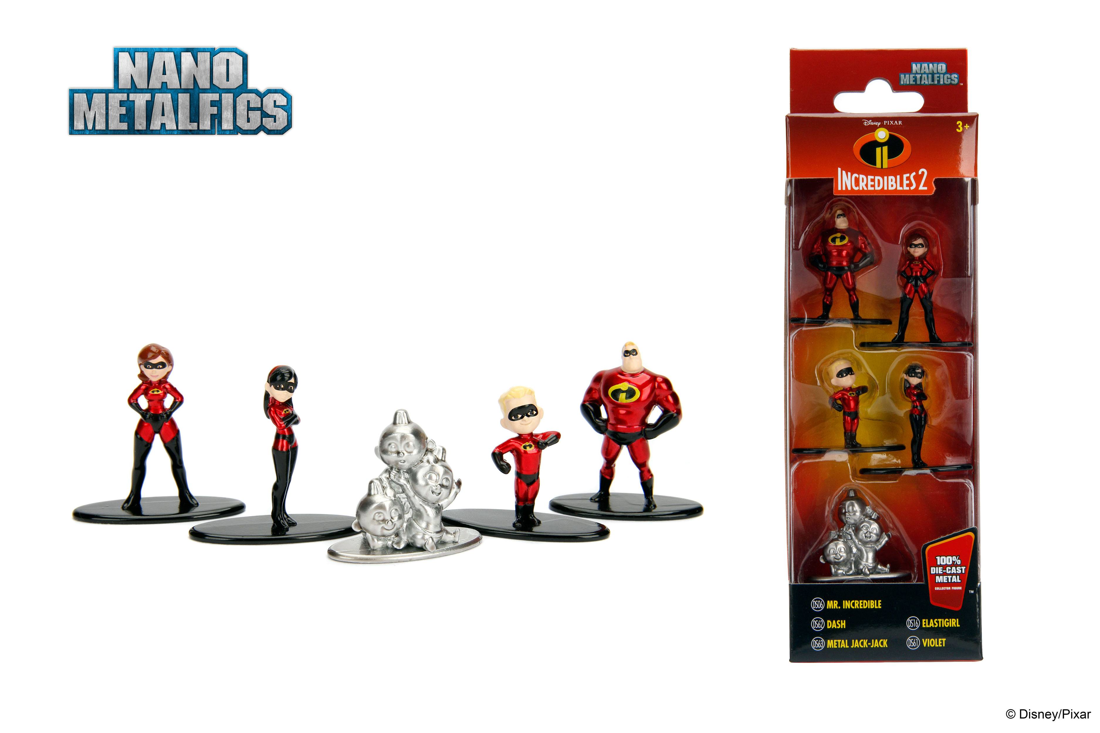 Disney Nano Metalfigs Diecast Minifiguren 5-er Pack Incredibles 2 4 cm