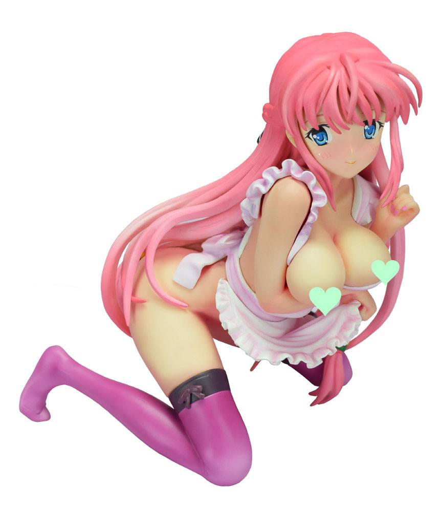 Kanojo x Kanojo x Kanojo Statue 1/6 Akina Orifushi Naked Apron Happy Ver. Purple Color 15 cm