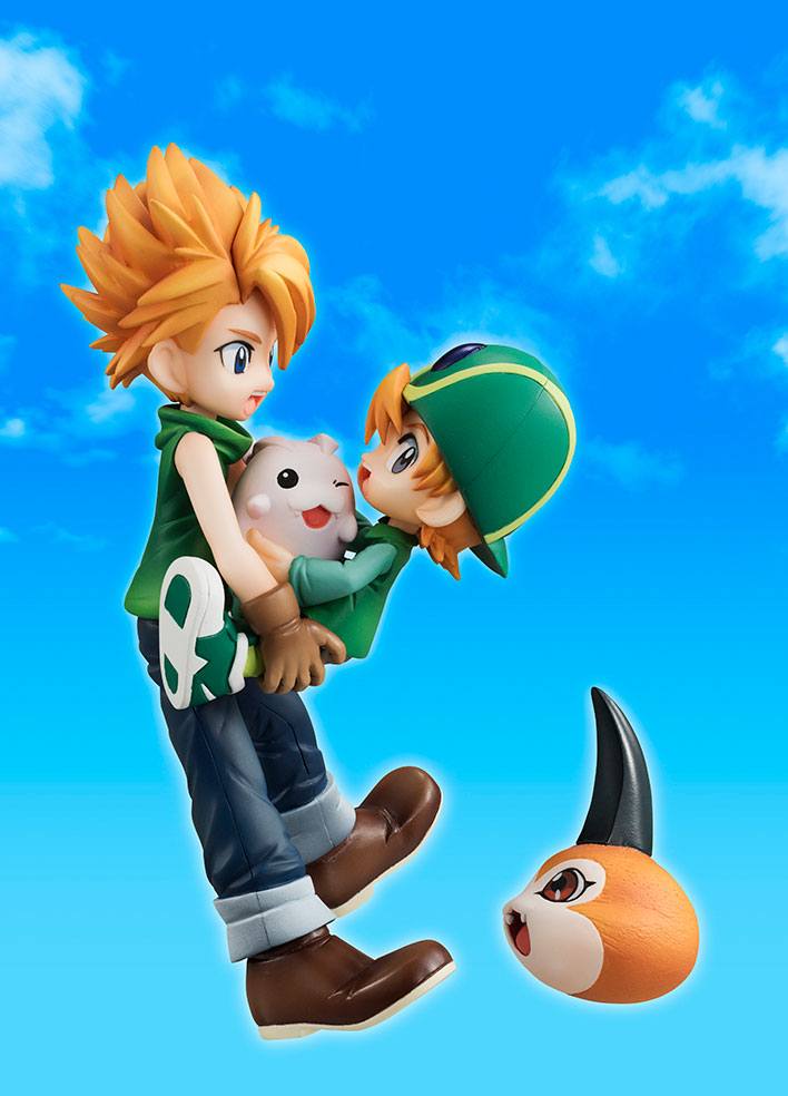 Digimon Adventure G.E.M. Serie PVC Statue Ishida Yamato & Takaishi Takeru, Tsunomon & Tochomon 15 cm