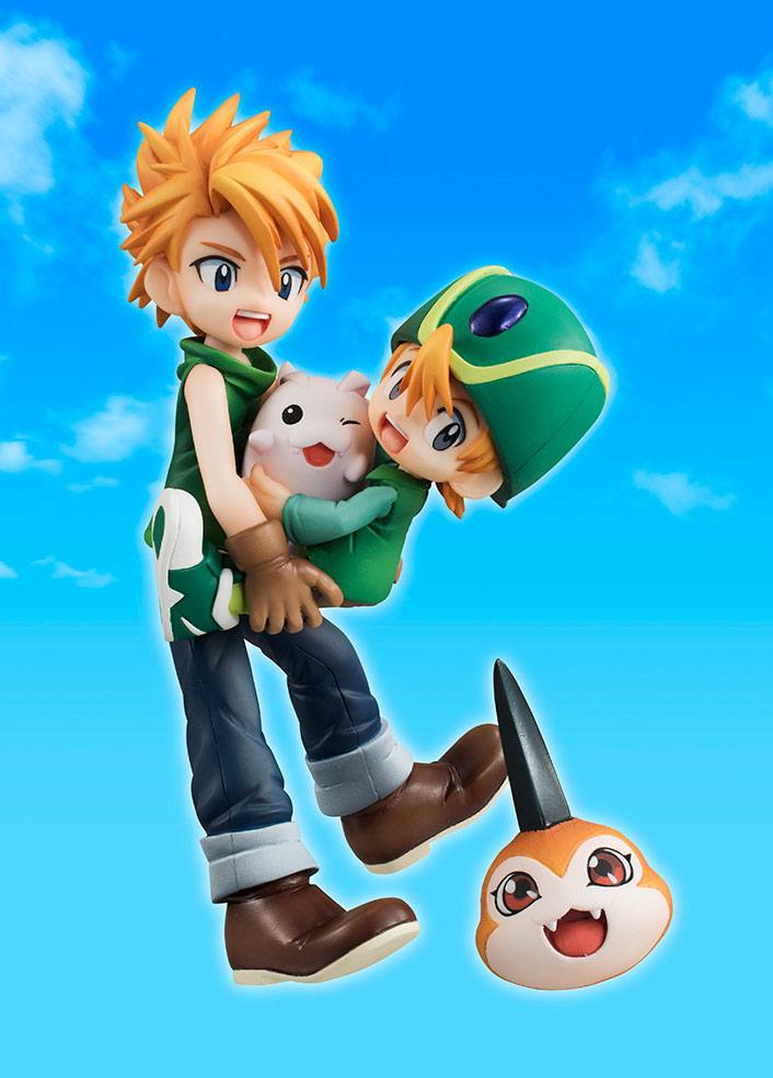Digimon Adventure G.E.M. Serie PVC Statue Ishida Yamato & Takaishi Takeru, Tsunomon & Tochomon 15 cm