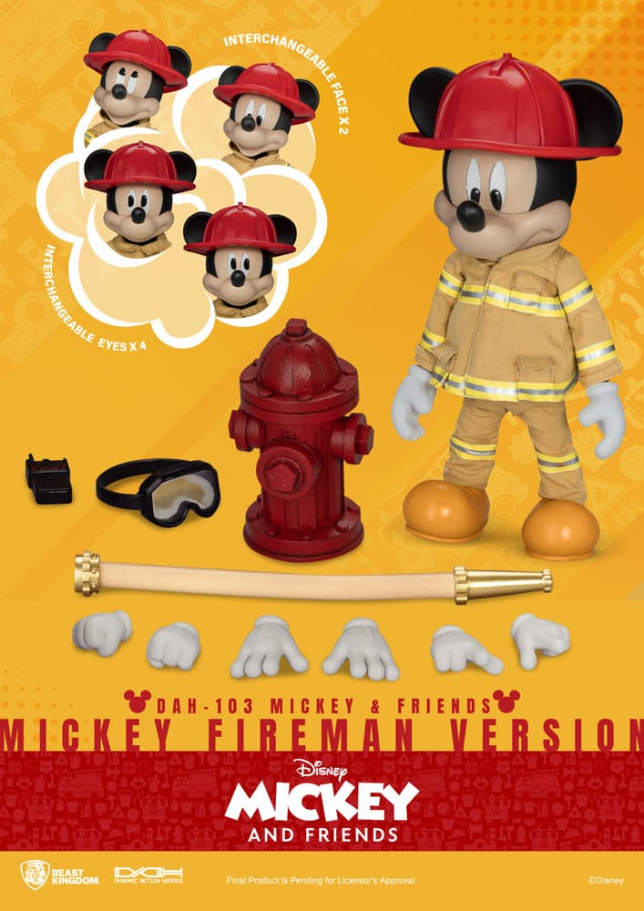 Mickey & Friends Dynamic 8ction Heroes Actionfigur 1/9 Mickey Fireman Ver. 24 cm