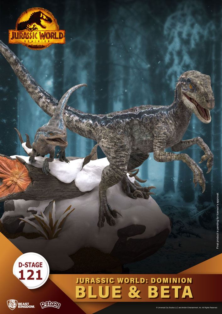 Jurassic World: Ein neues Zeitalter D-Stage PVC Diorama Blue & Beta 13 cm