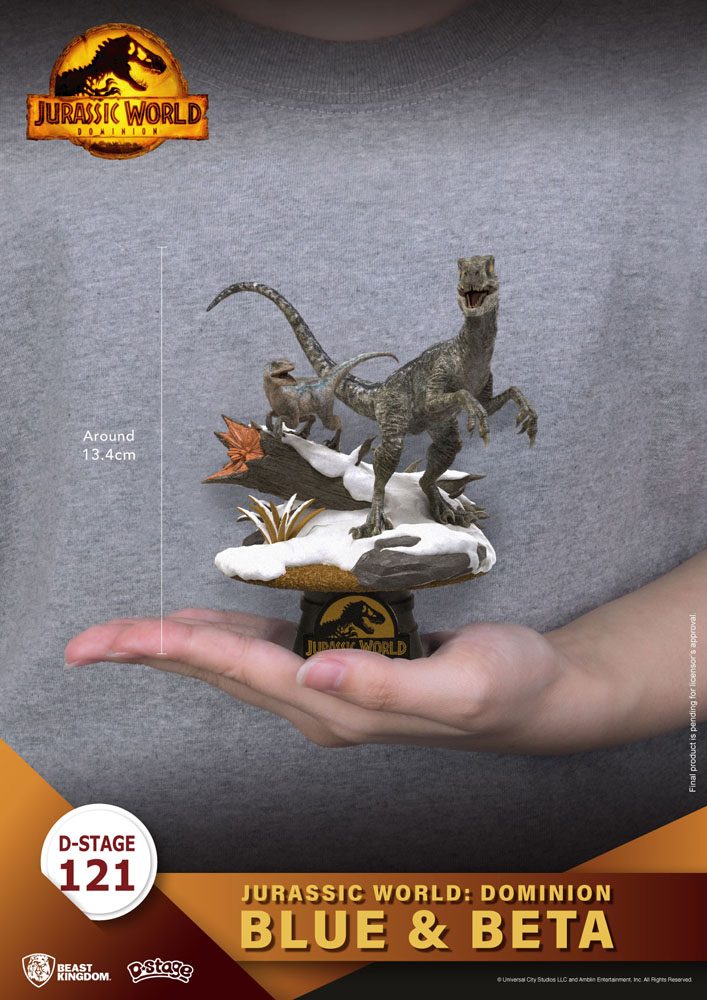 Jurassic World: Ein neues Zeitalter D-Stage PVC Diorama Blue & Beta 13 cm